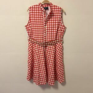 Kiel James Patrick Red and White Checkered Mini Dress